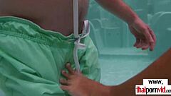 skinny amateur thai teen cherry with small tits moans loud while riding big white dick in bikini