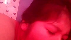 Estelita is giving a close-up blowjob to this thick cock in our homemade video