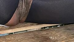 Feeling So Exposed and Thrilled as Slim Waist Bitch with Puffy Pussy Flashes in Public Beach Stockings