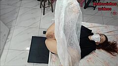 the perverted gynecologist examined the young white girl with dirty talk in his office