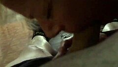 The story unfolds with a milf giving an intense blowjob in a neutral setting