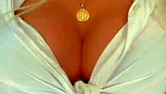 Very horny blonde with big tits swallows my huge cock in this real couple sex compilation