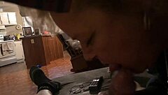 The story unfolds with a milf giving an intense blowjob in a neutral setting