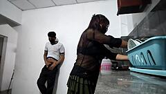 the neighbor's acting all weird, spying on me and jerking off like some total perv while i'm just chilling