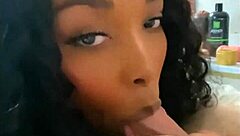 Making Ebony Bimbo Suck Black Cock Cum Faster Than Fleshlight