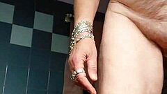 Granny fucks hairy pussy with cucumber deep