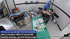 Lesbian torment clinics of America feature Lilly Lyle and Nikki Star in a backstage scene with handcuffs, gloves, and pussy spreading.