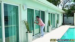 slutty teen with tiny tits takes huge cock pounding