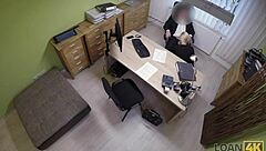 loan agent spots her wet pussy and trades car loan for hardcore casting fuck