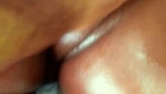 oiling up that big booty ebony wife during massage