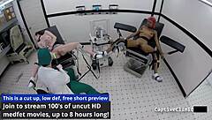 Lesbian torment clinics of America feature Lilly Lyle and Nikki Star in a backstage scene with handcuffs, gloves, and pussy spreading.