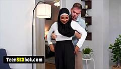 cute arab wife's tattooed pussy grips first white cock in bent over doggystyle bliss 😍🍆💦