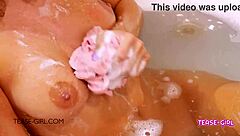 come relax in the bath with this sexy brunette teen student