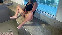 Bisexual Brazilian Couple Rips Clothes For Kitchen Fuck And Cum Swallow