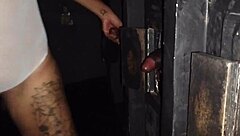 No swing but she hooks up with fan from social at gloryhole cuck style