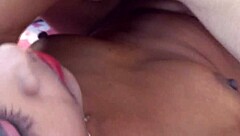 sexy ebony teen babe hanif pk deepthroats sumoma's monster cock then rides doggystyle to pussy cum 😍🔥