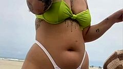 hey hubby watch this virgin fuck my ass right on the beach 😈🏖️