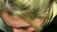 blonde slut deepthroats in public cinema bathroom?