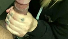blonde slut deepthroats in public cinema bathroom?