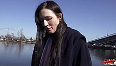 german scout picks up small tits cougar rina helena for her first anal pounding in pickup casting