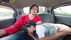Fucking! Petite Sexy Chick in Moving Car!