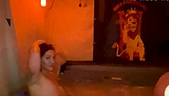 santana red takes quickie creampie hot tub fuck!