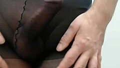 oh god sissy's pantyhose overflowing with sticky cumshots!