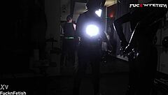 Latexboy humiliated rigged and caressed in german latex bts