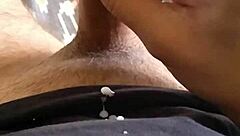 Watch Her Tease with Slowmo Cumshot Explosion from Horny Asian Cock