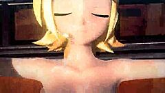 Alien bunny kagamine rin mod flaunts big tits ass in full nude costume.