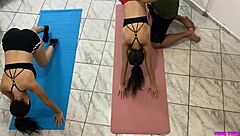 Padrastro trains then fucks two hot adopted hijastras hard