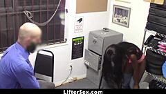 dude that interracial shoplifter stela gets caught stealing officer's phone in underwear at work so he rips clothes and punishes her bent over with big black monster cock doggystyle 😂🔥🍆