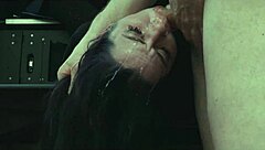 Submissive Teen Gags on Deepthroat Face Fuck After Ass Lick and Piss Humiliation!