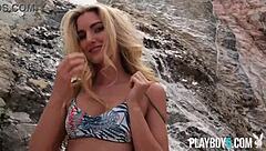 Two Petite Blonde Milf Models Strip Naked For Playboy Centerfold