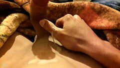 young guy strokes until he creams inside during solo play