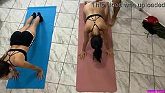 Padrastro trains then fucks two hot adopted hijastras hard