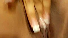 Juicy BBW Latina Cums Hard Watching Chocolate Girl Masturbate