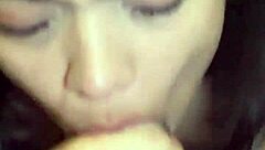 i love how this hot brunette gags on my cock so deep and dirty