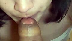 i love how this hot brunette gags on my cock so deep and dirty