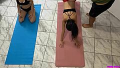 Padrastro trains then fucks two hot adopted hijastras hard