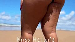 you asked for it brazilian wife flashes big pussy lips poolside in tight leggings cameltoe