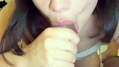 i love how this hot brunette gags on my cock so deep and dirty