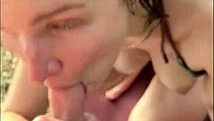 horny teen in bikini oils up for titjob then deepthroats my monster cock on beach