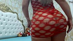 blonde milf dances sensually shaking her big ass and tits on webcam