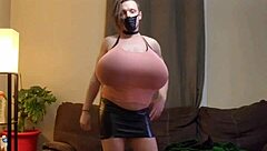 shanneltrav bounces her massive transsexual boobs everywhere