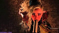 Gemma Smithy kneels bound for intense blowjob training session