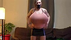 shanneltrav bounces her massive transsexual boobs everywhere