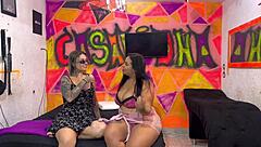 caught my half-sisters licking wet pussies! stepmom was out sucking each other hard