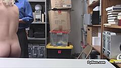 horny guard fucks petite blonde teen's pierced nipples hard in office!!