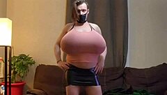 shanneltrav bounces her massive transsexual boobs everywhere